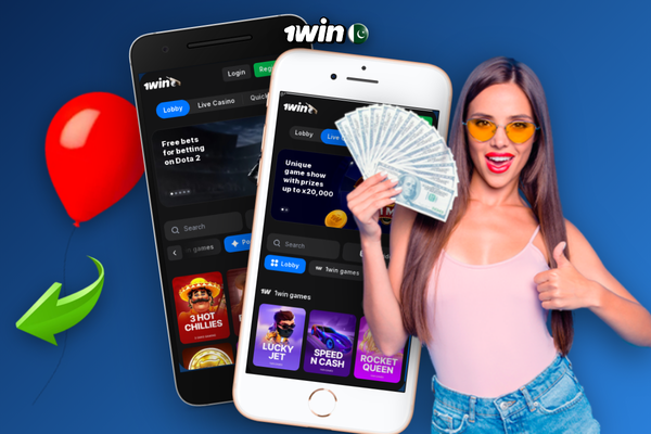 1Win live casino game-show set with spinning multiplier wheel and studio presenter