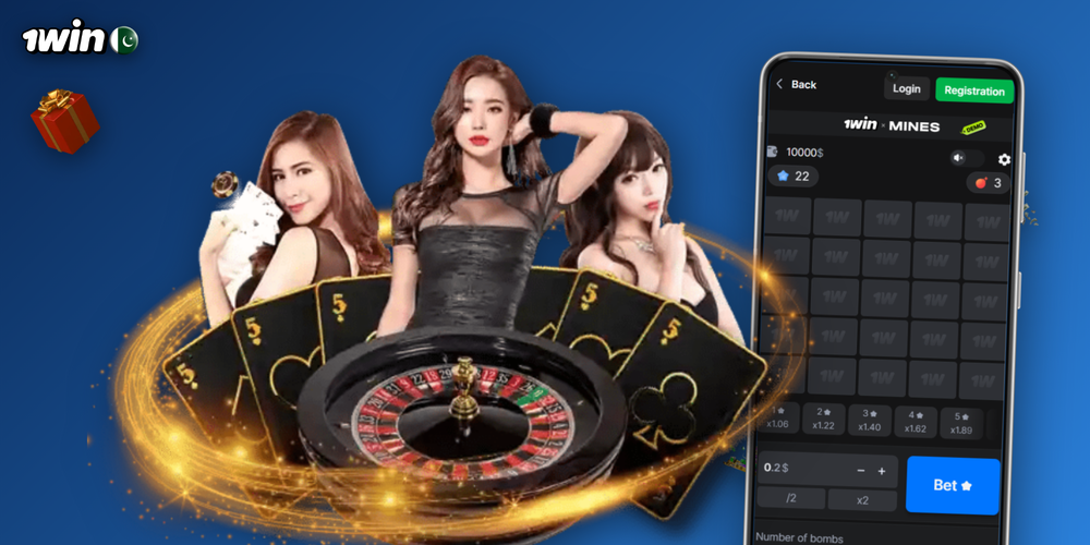 1Win Mines demo mode and auto play panel with stake and profit fields