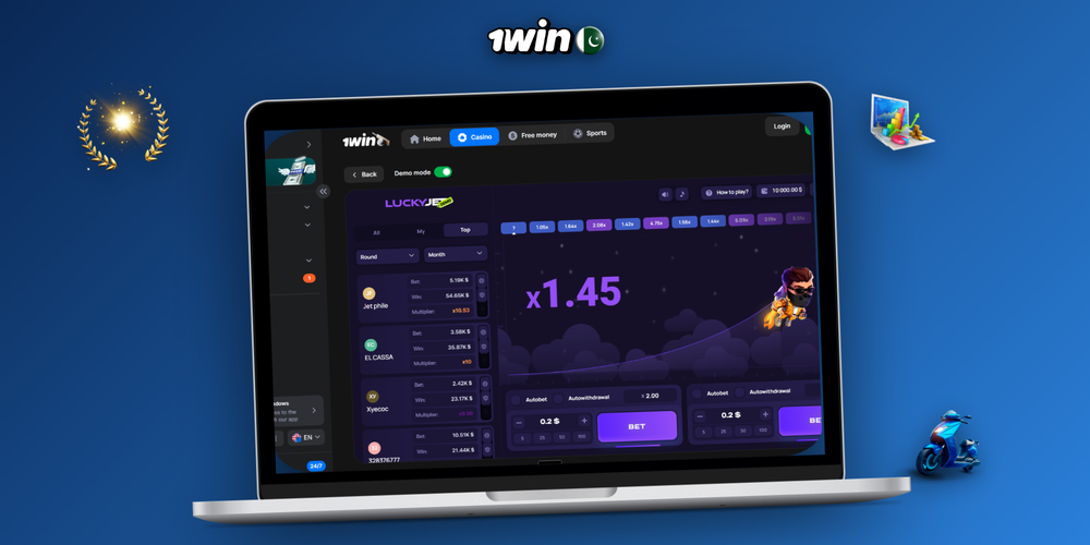 1Win online lobby displayed on laptop and mobile for Pakistani players