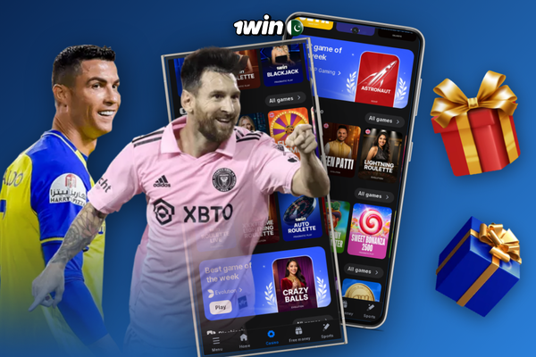 1Win partners analytics suite showing clicks registrations and FTD charts on a tablet