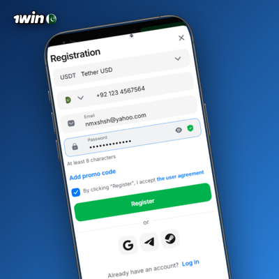 1Win register by phone number with instant OTP SMS sent to Pakistani +92 numbers