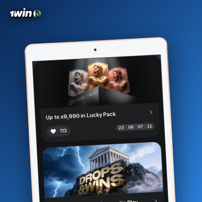 1Win bonus cashback tile with slot reel and circular arrow for weekly returns