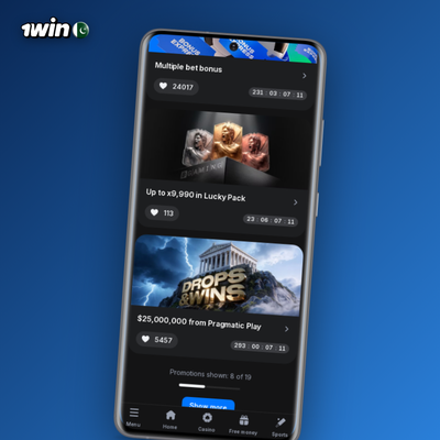 1Win 500 bonus tile showing a gold trophy for the first-deposit match offer